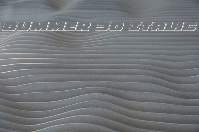Bummer 3D Italic Polices examples