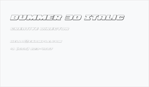 Bummer 3D Italic Business Card
