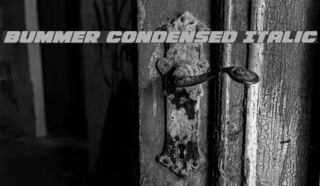 Bummer Condensed Italic Polices examples