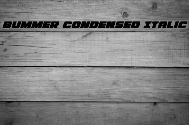 Bummer Condensed Italic Polices examples