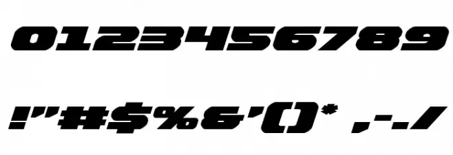 Bummer Expanded Italic Font OTHER CHARS
