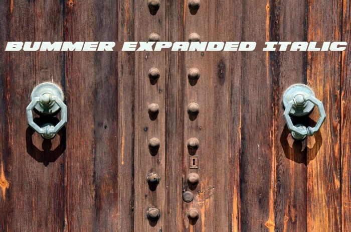 Bummer Expanded Italic Font examples