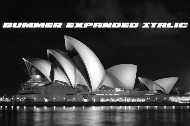 Bummer Expanded Italic Font examples