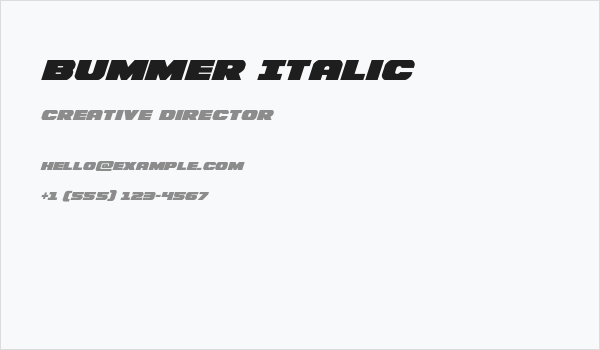 Bummer Italic Business Card