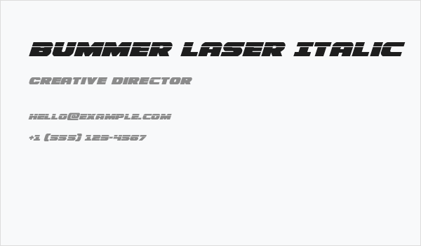 Bummer Laser Italic Business Card