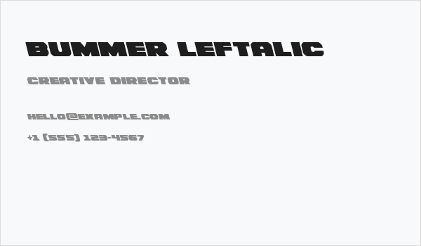 Bummer Leftalic Business Card