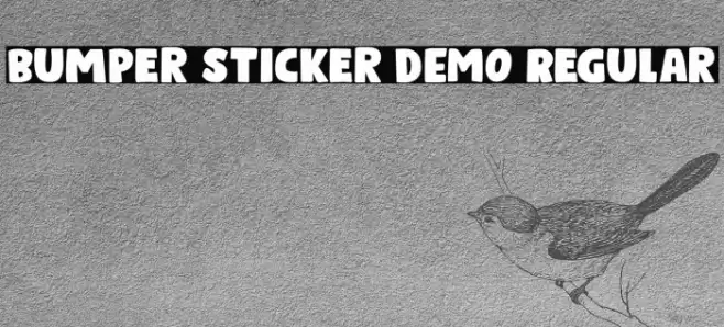 Bumper Sticker DEMO Regular Fonte examples