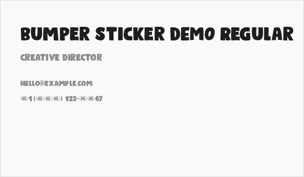 Bumper Sticker DEMO Regular Business Card