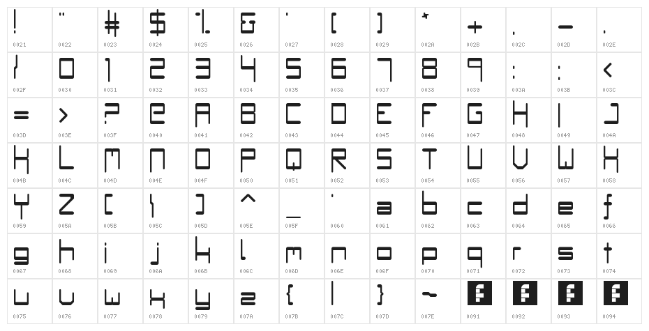 Bumple Regular Character Map