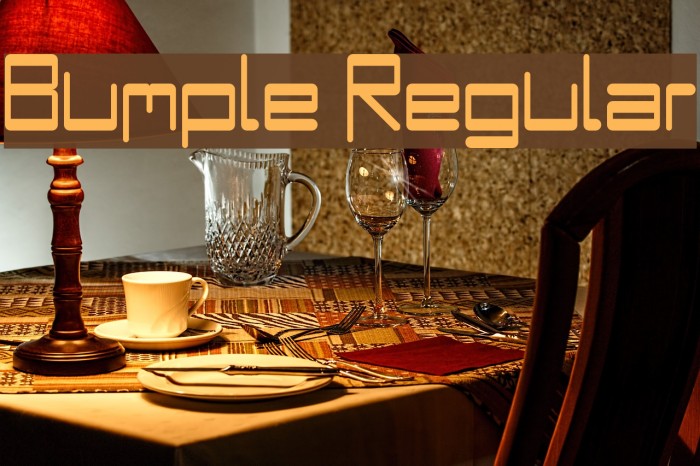 Bumple Regular Schriftart examples