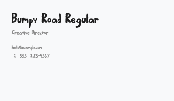 Bumpy Road Regular Business Card