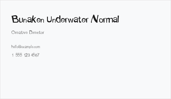 Bunaken Underwater Normal Business Card