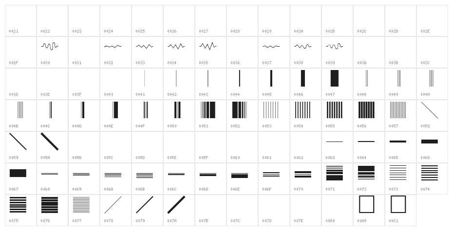 Bunch Regular Character Map