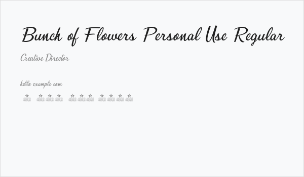 Bunch of Flowers Personal Use Regular Business Card