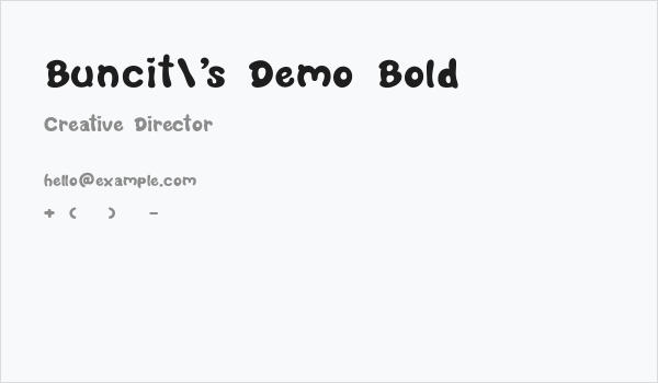 Buncit's Demo Bold Business Card