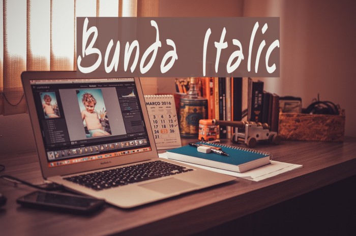Bunda Italic Font examples