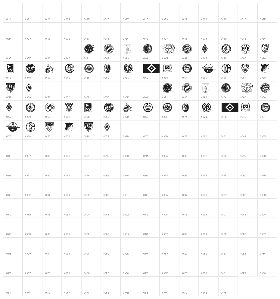 Bundesliga Character Map