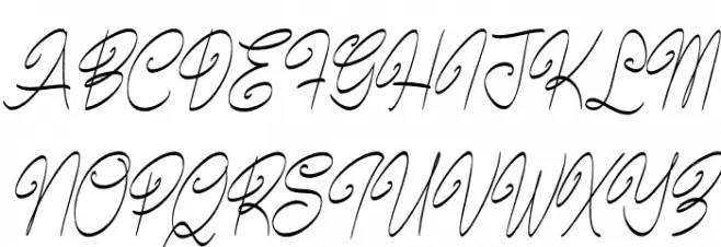 Bundey Script PERSONAL USE Bold Italic Schriftart Groß