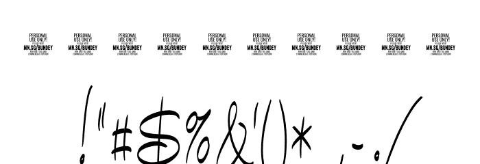 Bundey Script PERSONAL USE Bold Font OTHER CHARS