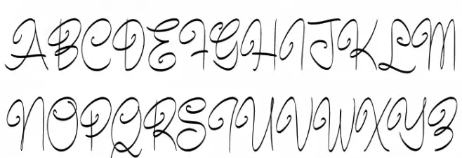 Bundey Script PERSONAL USE Bold Caratteri MAIUSCOLE