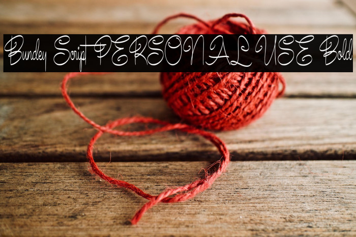 Bundey Script PERSONAL USE Bold Example 3