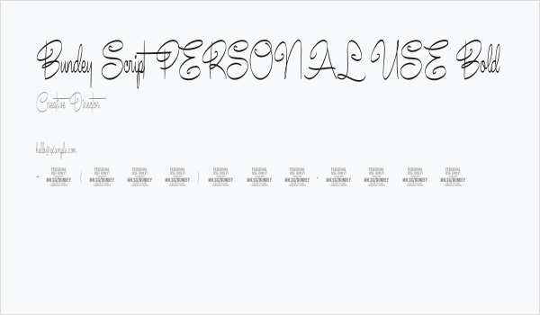 Bundey Script PERSONAL USE Bold Business Card