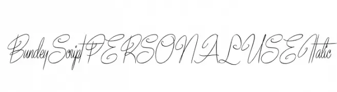 Bundey Script PERSONAL USE Italic  Descarca Fonturi Gratis