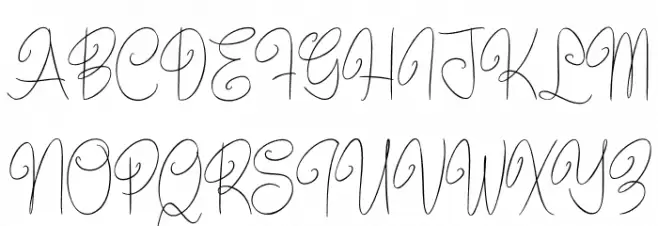 Bundey Script PERSONAL USE Regular Caratteri MAIUSCOLE