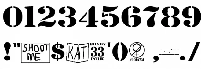 Bundy Yellow HollowShadowed Font OTHER CHARS