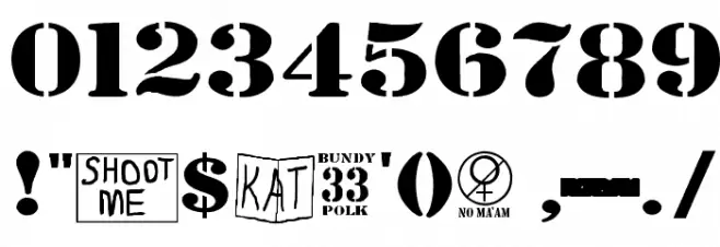 Bundy Yellow Solid Font OTHER CHARS