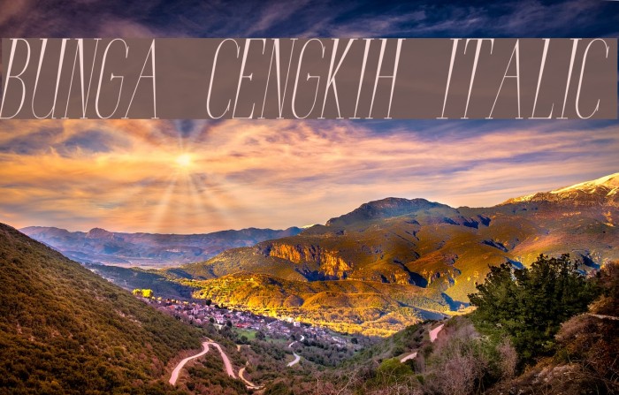 Bunga Cengkih Italic Font examples