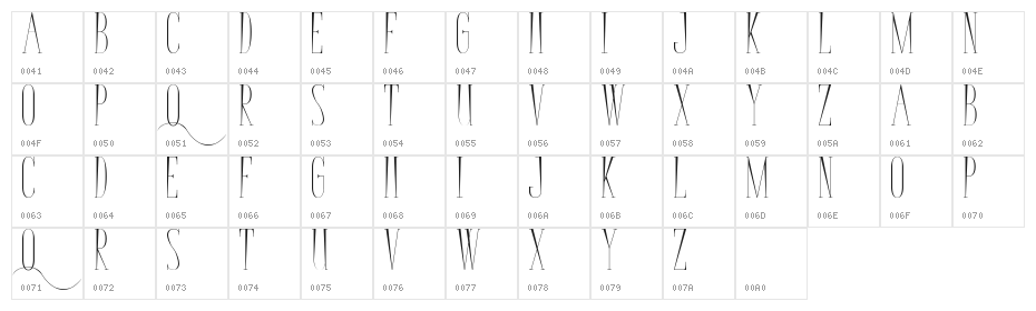 Bunga Cengkih Character Map
