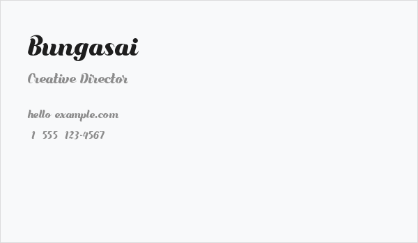 Bungasai Business Card