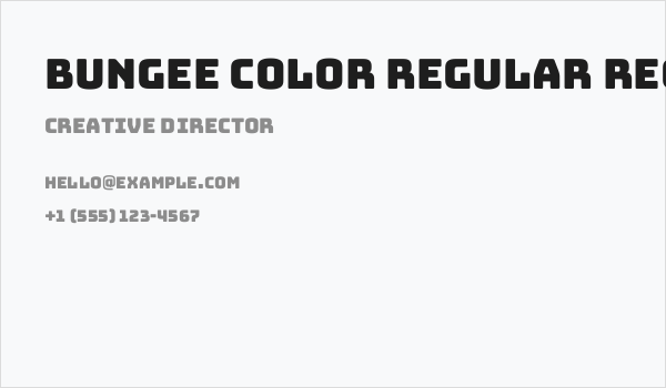 Bungee Color Regular Regular Business Card