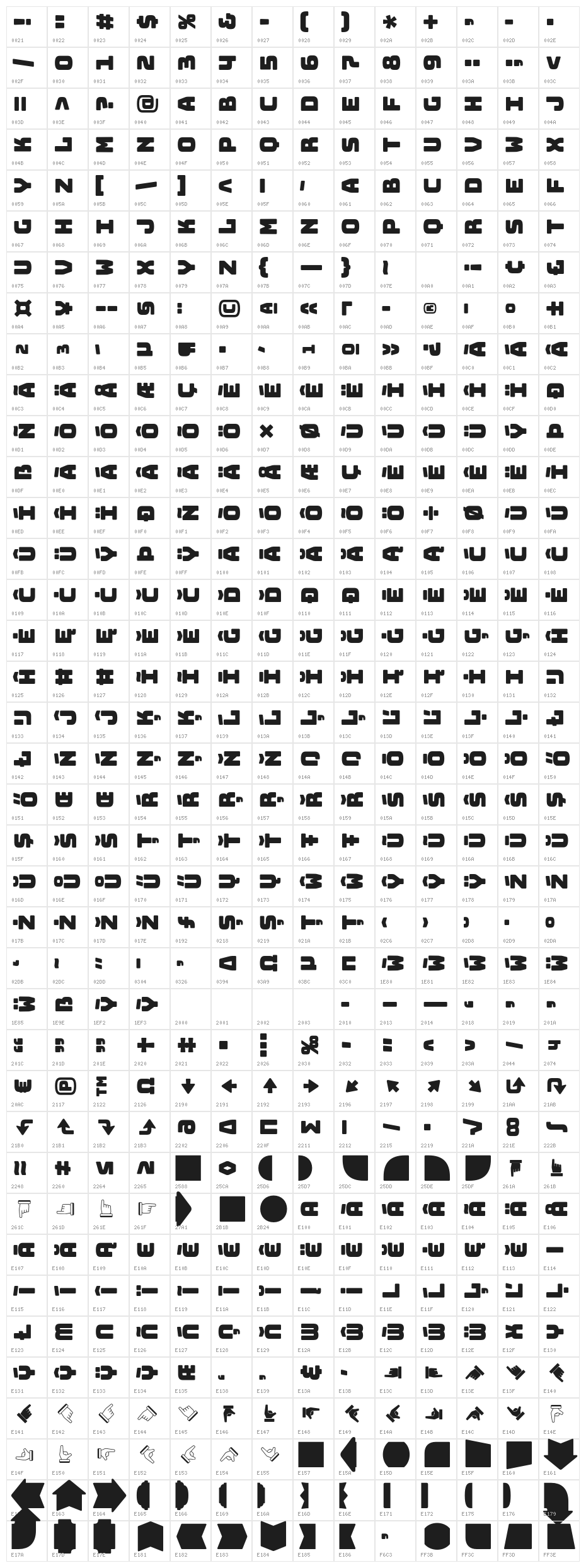 Bungee Layers Rotated Regular Regular Character Map