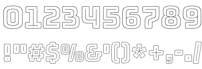Bungee Outline Font OTHER CHARS