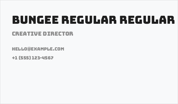 Bungee Regular Regular Business Card
