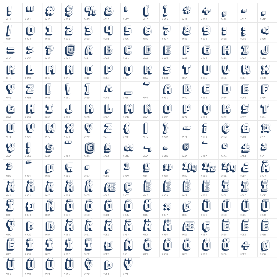 Bungee Shade Regular1 Character Map