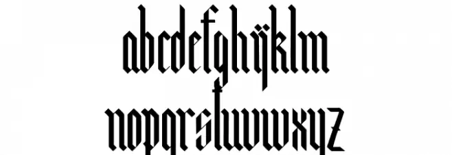 Bunker Lowercase फ़ॉन्ट अपरकेस