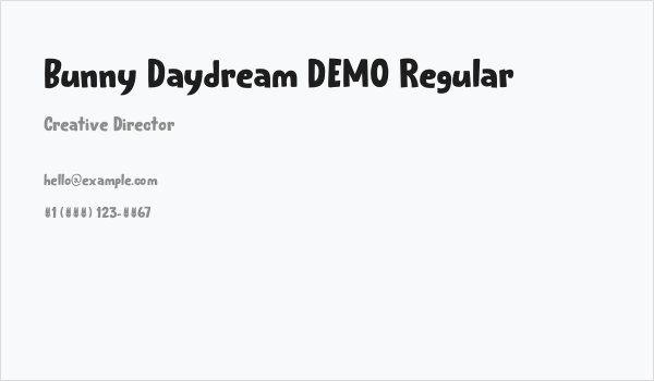 Bunny Daydream DEMO Regular Business Card