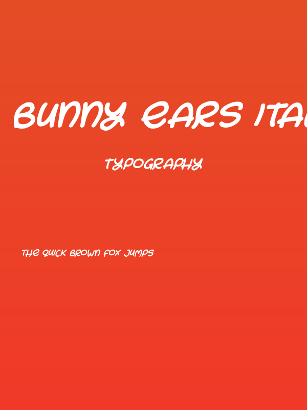 Bunny Ears Italic Poster