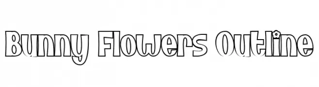 Bunny Flowers Outline  Fuentes Gratis Descargar