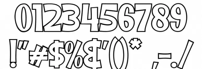 Bunny Flowers Outline Font OTHER CHARS