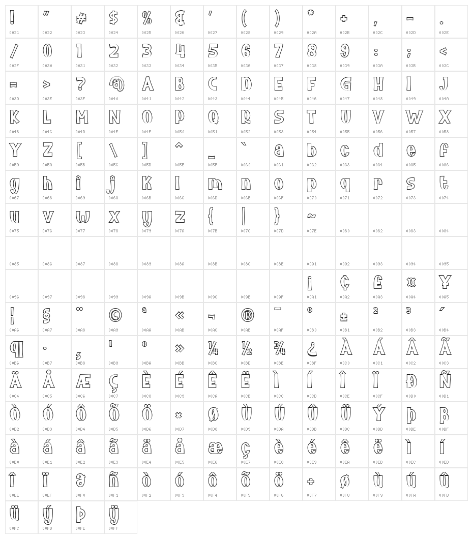Bunny Flowers Outline Character Map