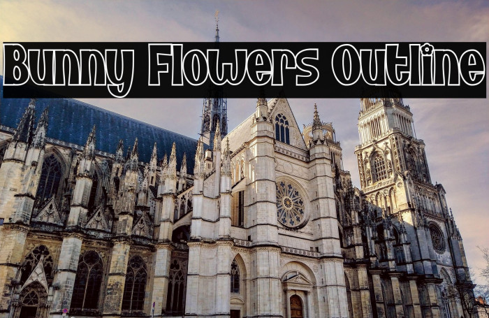 Bunny Flowers Outline Example 1