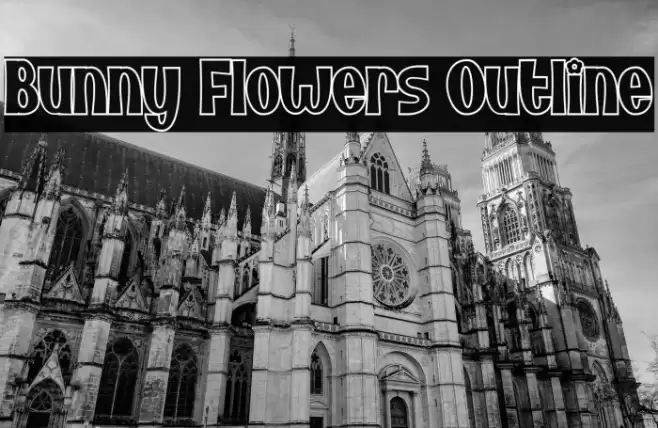Bunny Flowers Outline Font examples