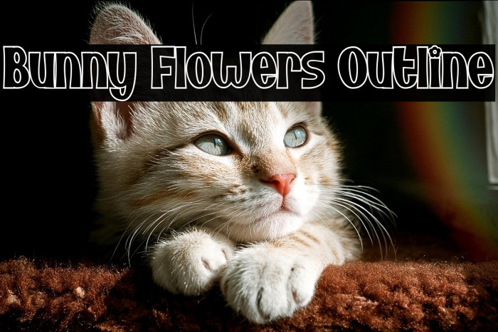 Bunny Flowers Outline Example 3
