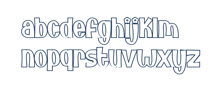 Bunny Flowers Outline Lowercase