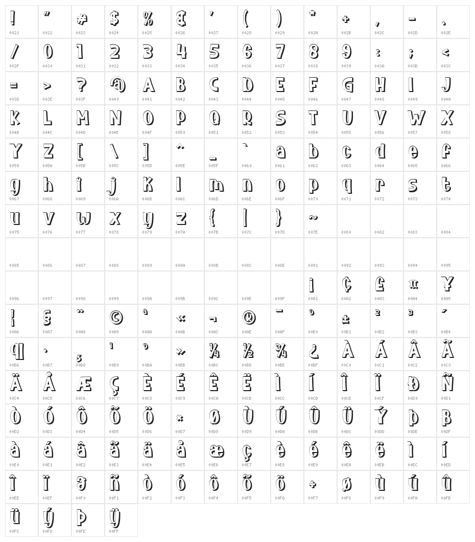 Bunny Flowers Shadow Character Map