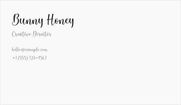 Bunny Honey Business Card